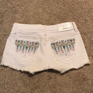 White jean shorts